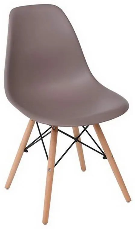 Καρέκλα Art Wood ΕΜ123,91W 46x52x82cm Sand-Beige Σετ 4τμχ Wood, Polypropylene