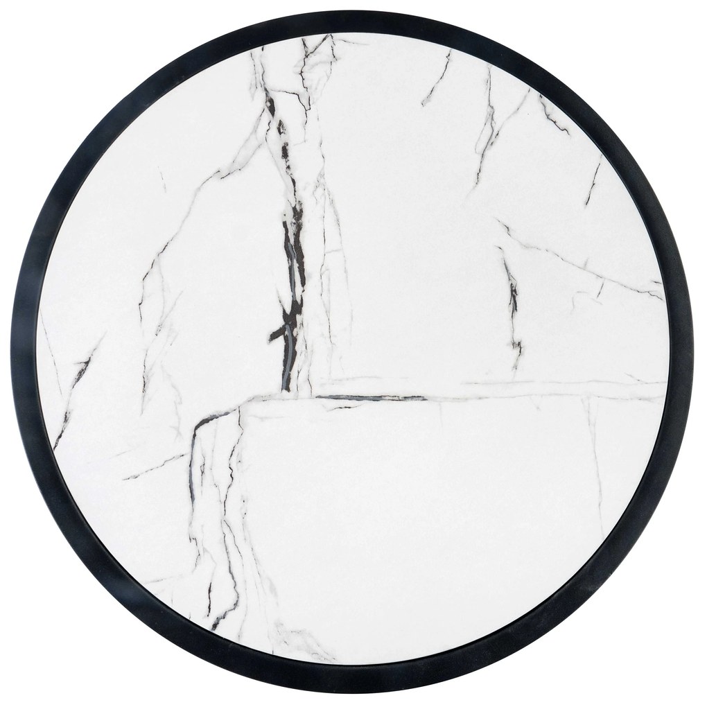 KIM coffee table top - white marble, frame - black DIOMMI V-CH-KIM-LAW