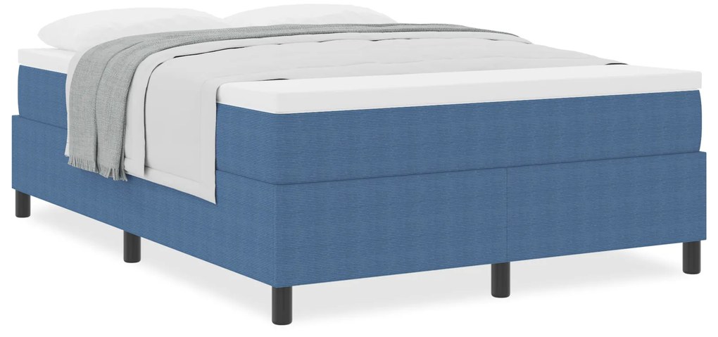 vidaXL Κρεβάτι με Πλαίσιο και Στρώμα Μπλε 140x200 cm Βελουτέ
