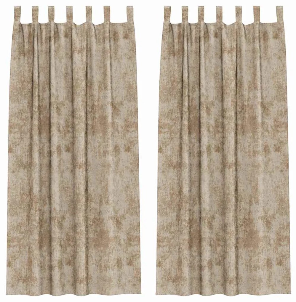 vidaXL Κουρτίνα με κουρτίνες 2 pcs Μπρονζέ 225 x 140 εκ. Βελούδο