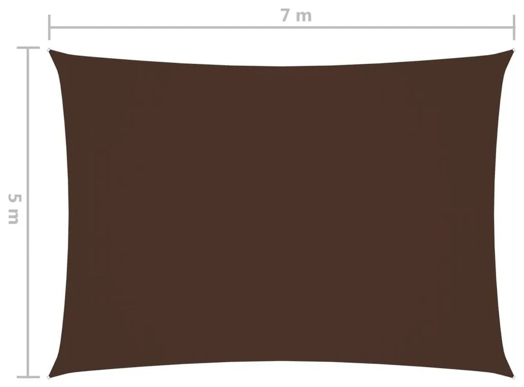 Πανί Σκίασης Ορθογώνιο Καφέ 5 x 7 μ. από Ύφασμα Oxford - Καφέ