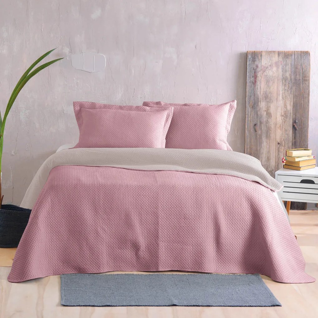 Κουβερλί King Size (Σετ 240x250) 2 Όψεων Rythmos Allure Apple - Beige