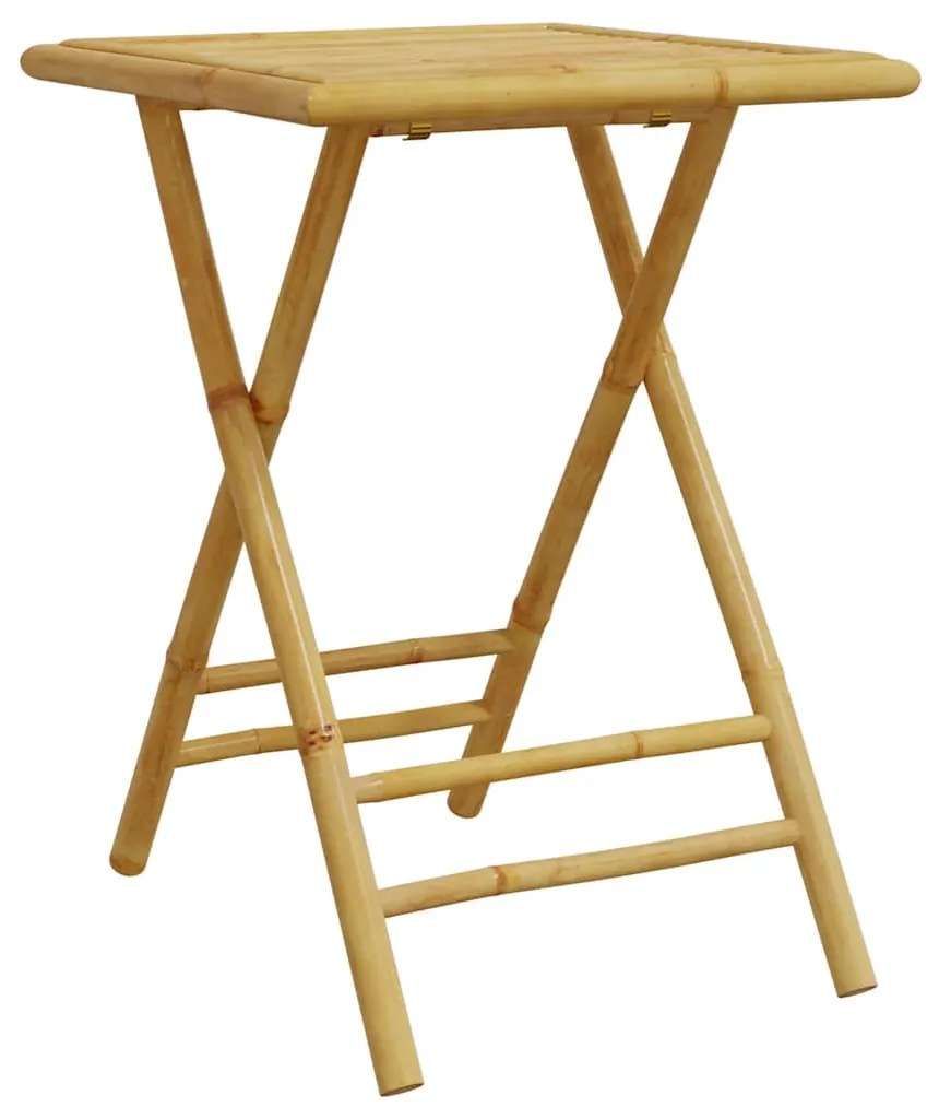 vidaXL Καρέκλες Bistro Πτυσσόμενες 3 τεμ. Μπαμπού με Σκ.Γκρι Μαξιλάρια