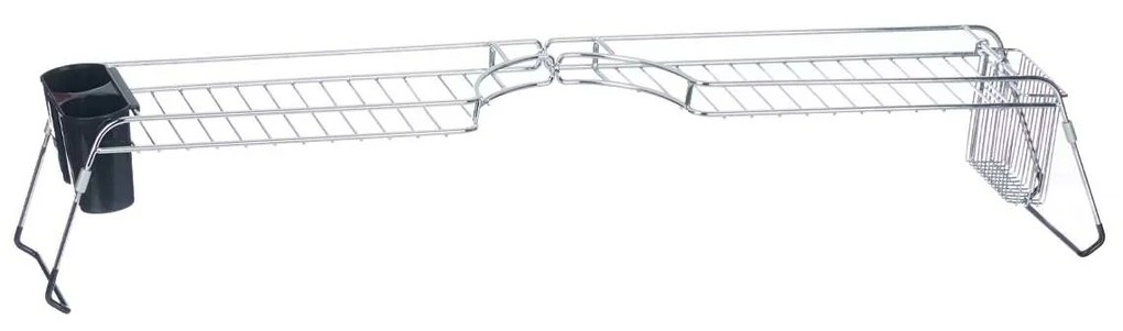 Επεκτάσιμο Στραγγιστήρι Πιάτων για Νεροχύτη Kinvara Μαύρο Ασημί 44 x 11 x 16 cm (4 Μονάδες)