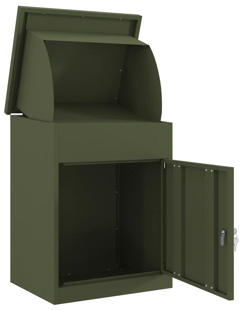 vidaXL Θυρίδα Πακέτων Λαδί 44 x 35 x 59 εκατοστά Ατσάλι