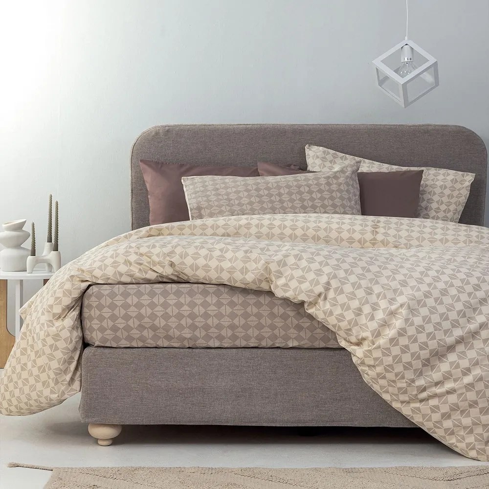 Σεντόνια FL6266 (Σετ 4τμχ) Beige Palamaiki King Size 265x260cm 100% Βαμβάκι