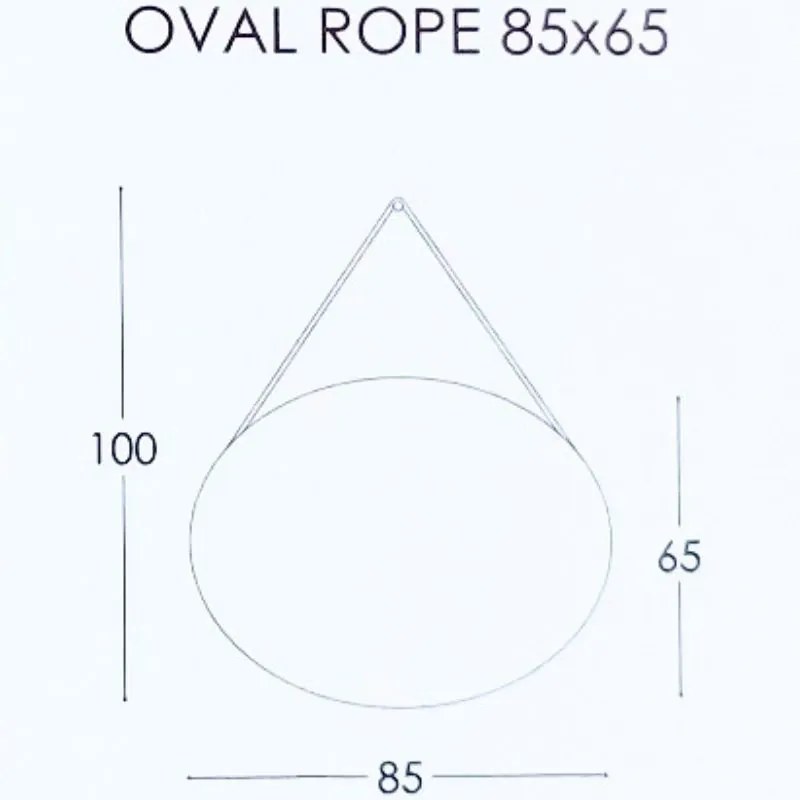 Χειροποίητος Καθρέπτης 85x65εκ. Oval Rope Project Mirrors Σχοινί: Μαύρο