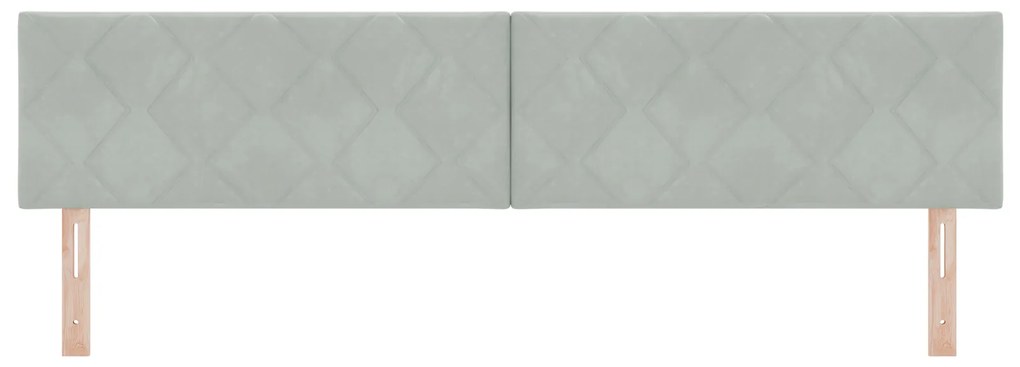 vidaXL LED Κεφαλάρι Σχεδίου Διαμαντενών Μπλοκ Ανοιχτό Γκρι 200 εκ. Βελούδο