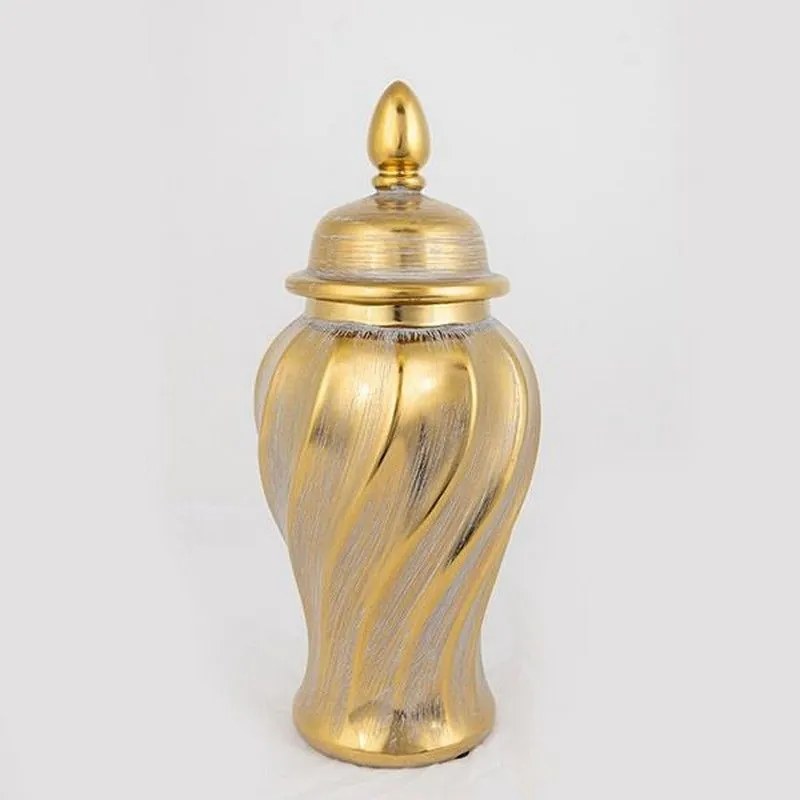 Βάζο Κεραμικό 752-20035 16x16x36.5cm Gold Estheti Home Ceramic