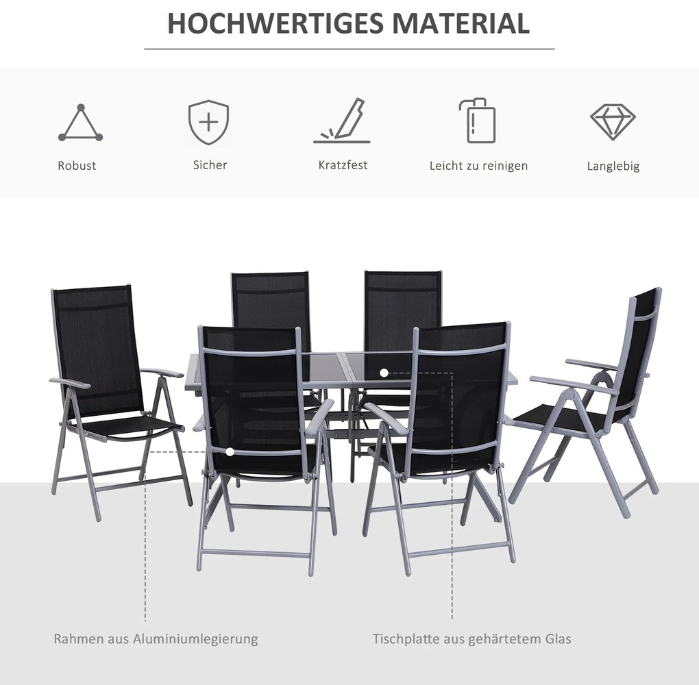 Outsunny Σετ καθιστικού για 6 άτομα Σετ καθιστικού Κήπου Έπιπλα Κήπου Σετ Κήπου Αλουμινίου