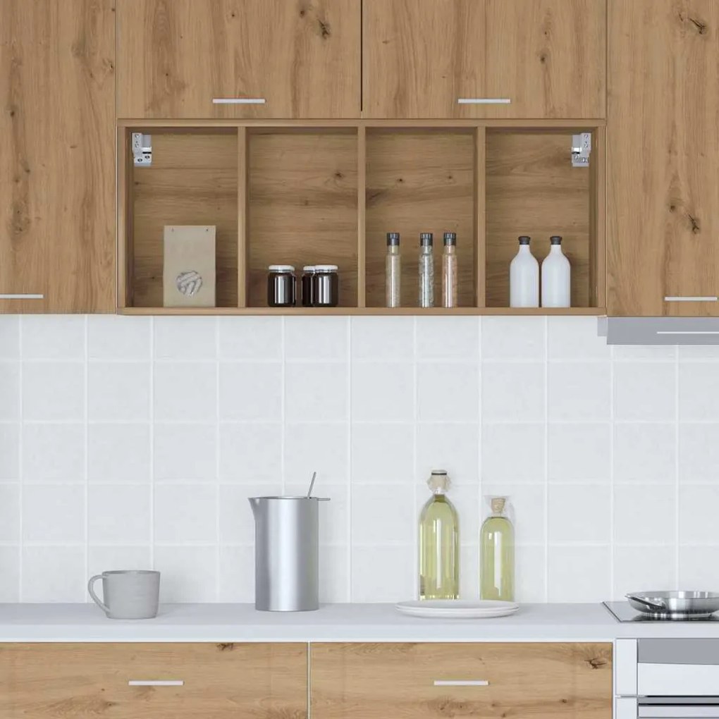 vidaXL Κρεμαστό ντουλάπι με αποθήκευση Artisan Oak 40 x 29,5 x 100 εκ.