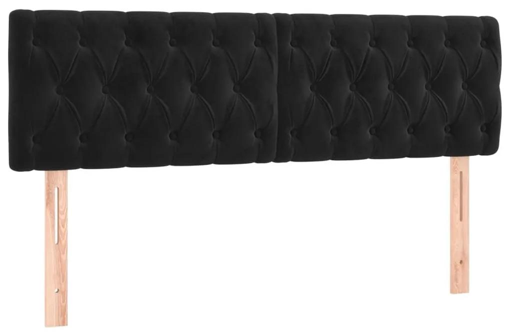Κρεβάτι Boxspring με Στρώμα Μαύρο 140x190 εκ. Βελούδινο - Μαύρο