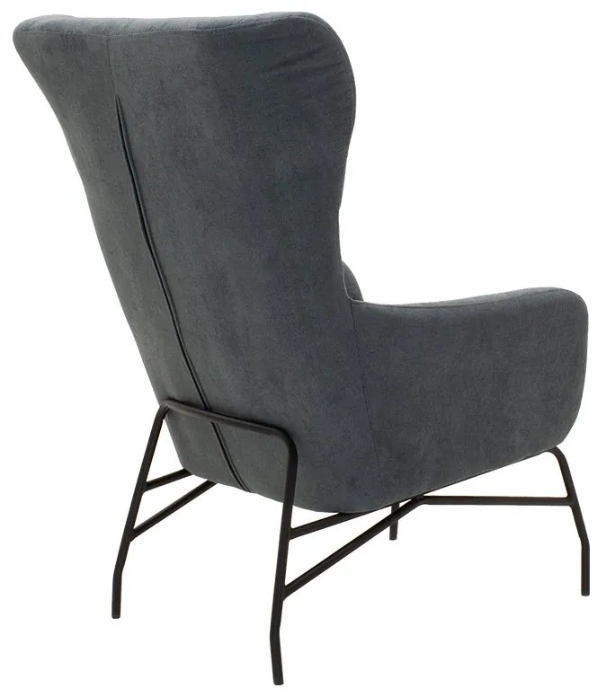 Πολυθρόνα - μπερζέρα Rimbo pakoworld με ύφασμα γκρι 66x81x102εκ