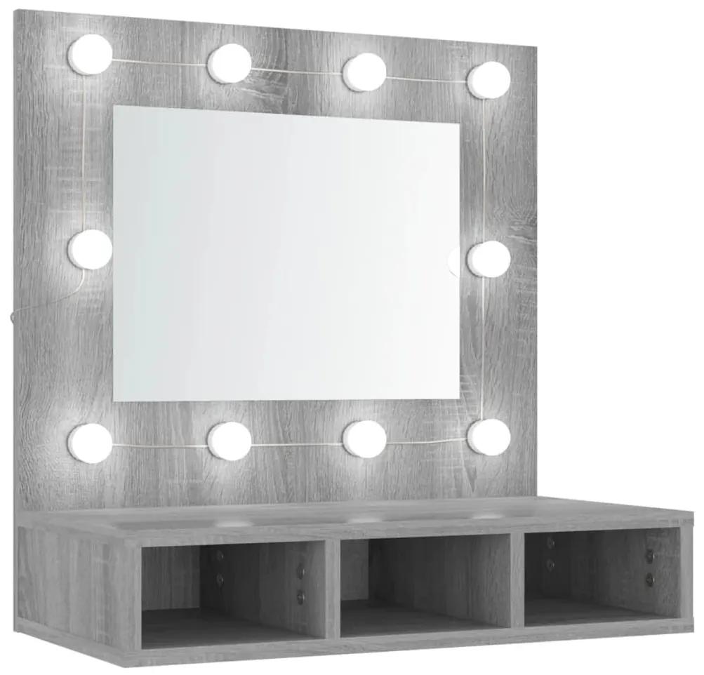 Έπιπλο Καθρέπτη με LED Γκρι Sonoma 60x31,5x62 εκ. - Γκρι