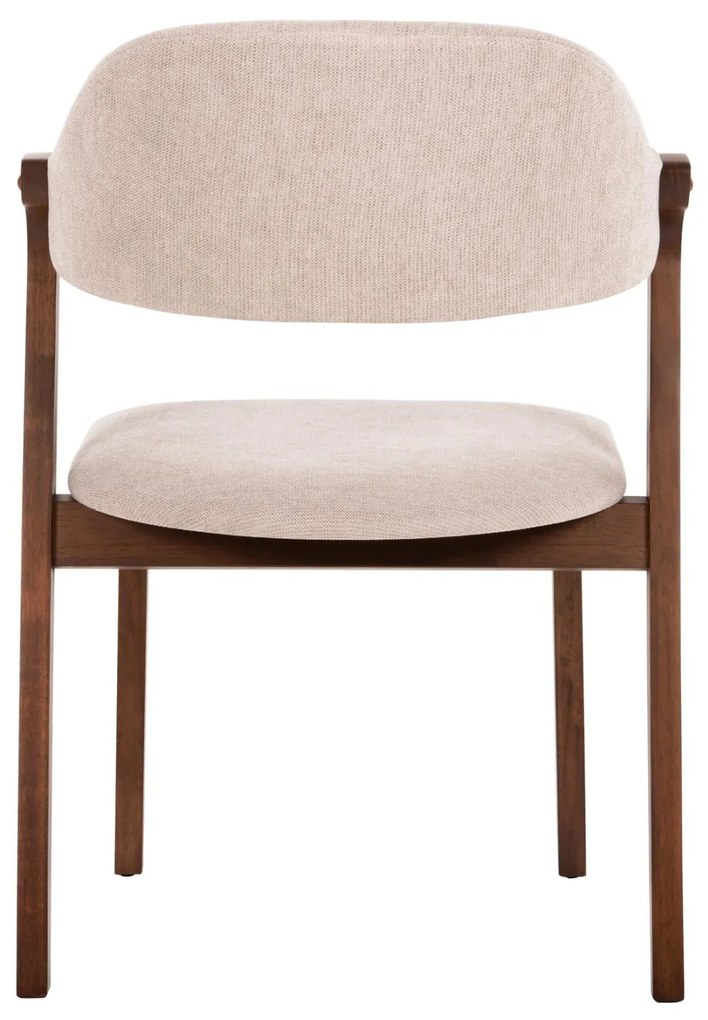 Καρέκλα RIDER Rubberwood Καρυδί και Εκρού ύφασμα 59x59x83Yεκ. 2αδα 59x59x83 εκ.