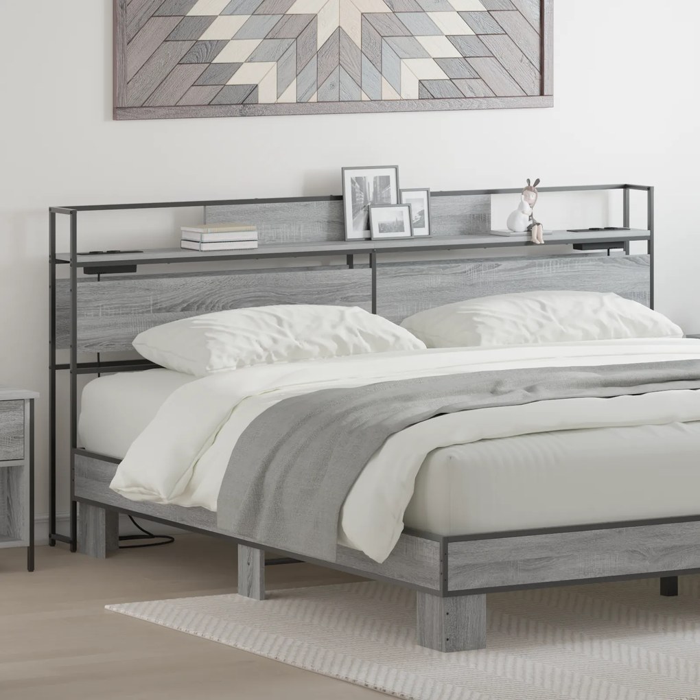 vidaXL Κεφαλάρι Αποθήκης Γκρι sonoma 180 cm Επεξεργασμένο ξύλο