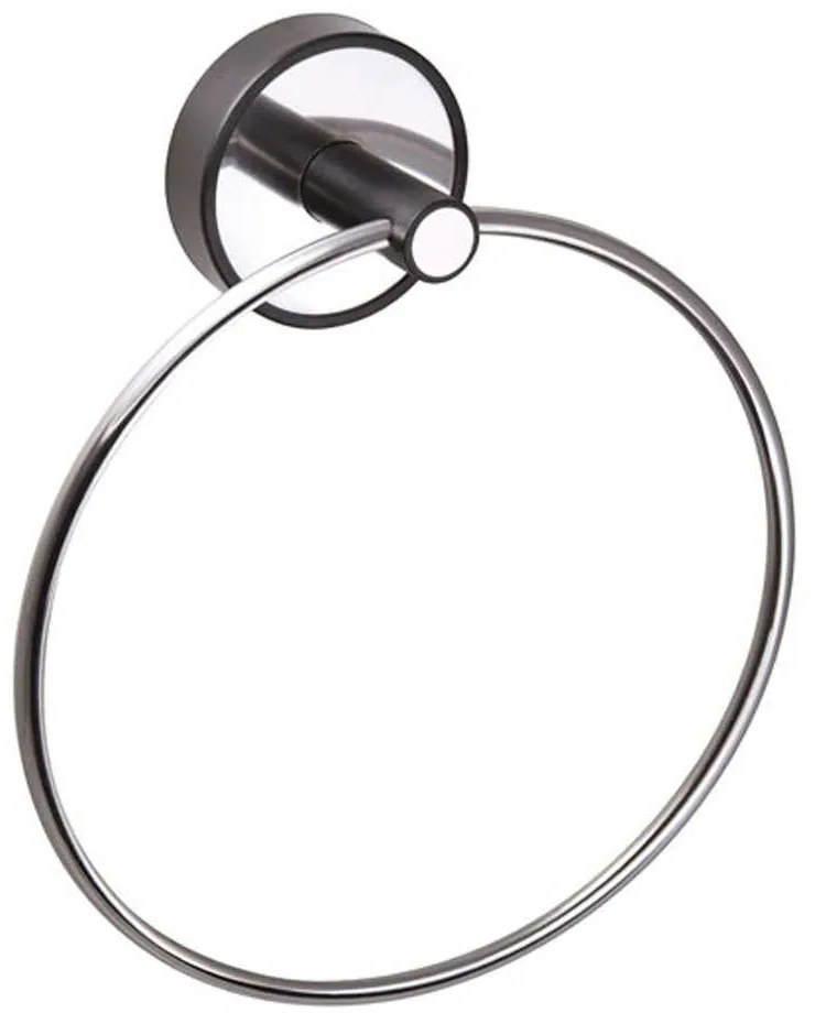 Κρεμάστρα Πετσέτας Κρίκος Optimo 6220 17x5,2x18cm Black-Chrome Karag Stainless Steel