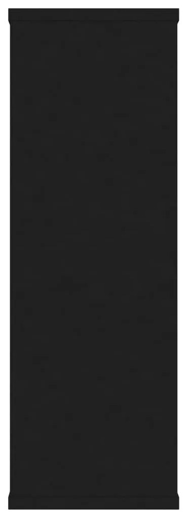 Ραφιέρα Τοίχου Μαύρη 104 x 20 x 58,5 εκ. από Επεξεργασμένο Ξύλο - Μαύρο