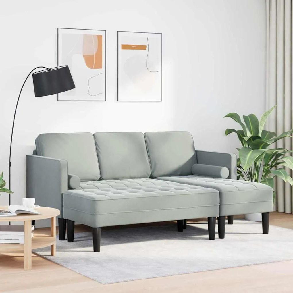 vidaXL Σετ Καναπέ 2 pcs Ανοιχτό γκρι 173 x 131 x 67 εκ Βελούδο