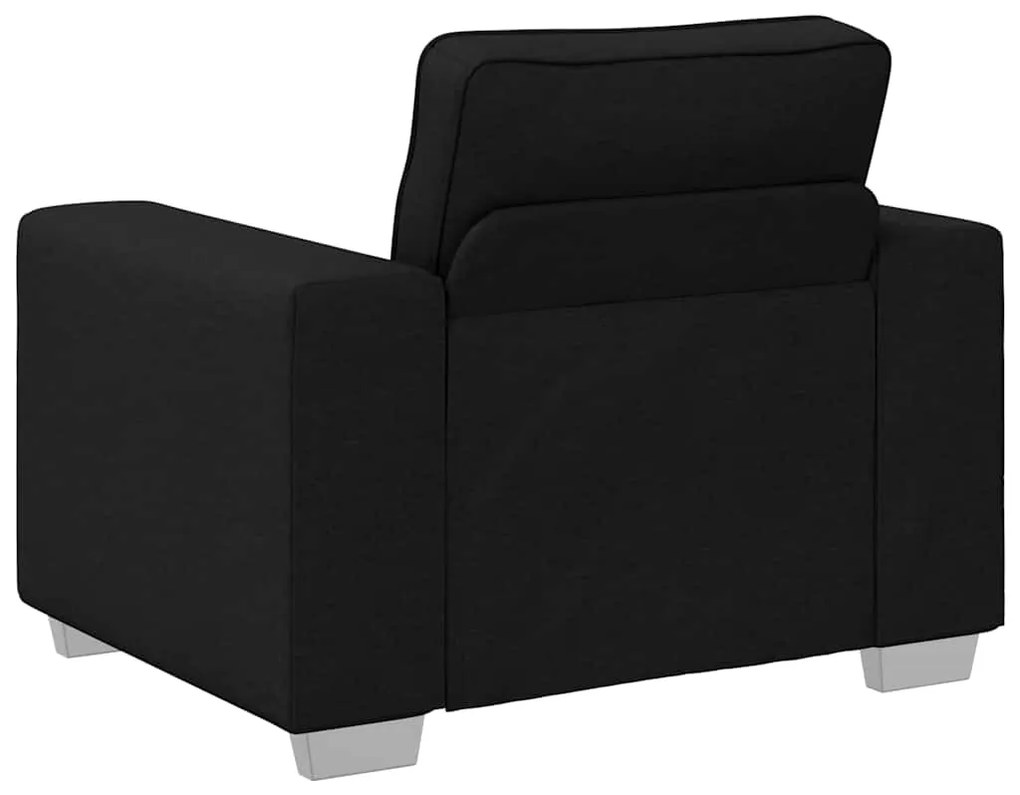 vidaXL Καναπές 3 pcs Μαύρο Ύφασμα μείγματος λινών
