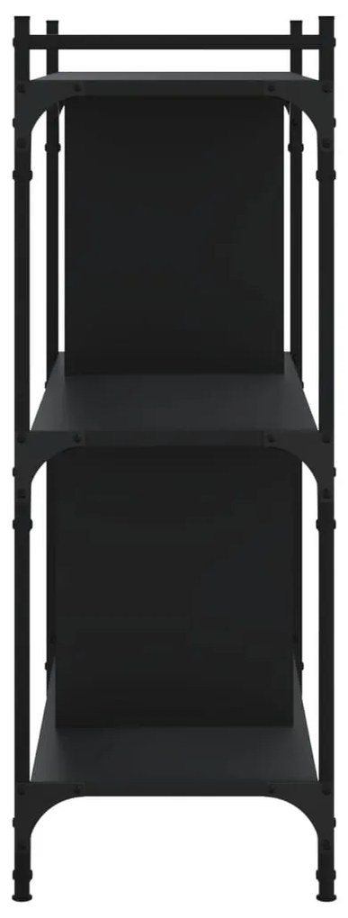 vidaXL Βιβλιοθήκη 3 Επιπέδων Μαύρη 76 x 32 x 88 εκ. από Επεξεργ. Ξύλο