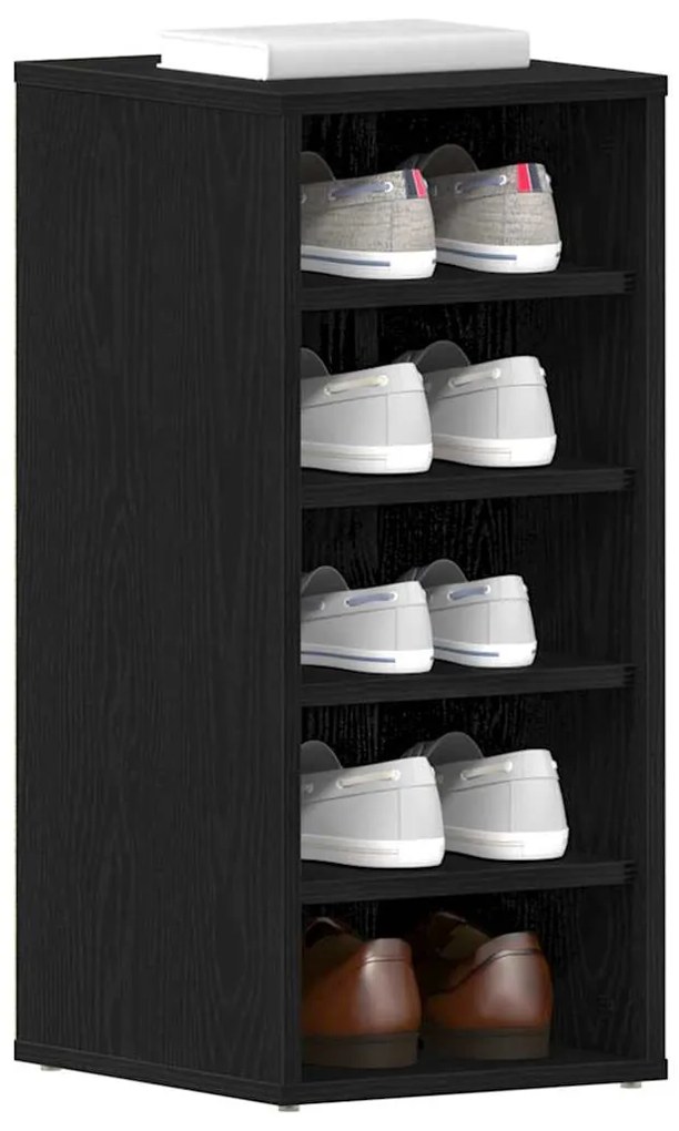 vidaXL Ντουλάπα Παπουτσιών Μαύρη Δρυς 32x35x70 εκ Επεξεργασμένο Ξύλο