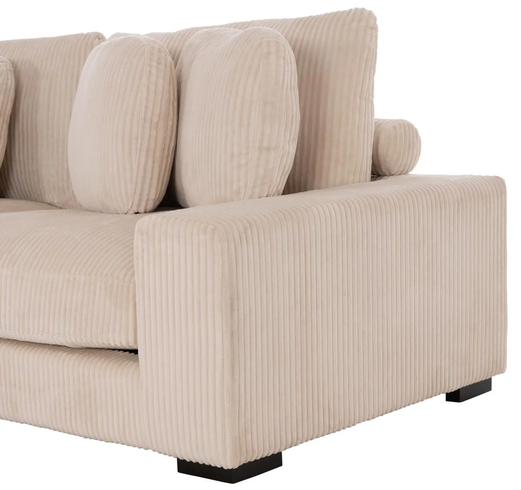 Γωνιακός Καναπές CRANFIELD Αριστερή γωνία σε Μπέζ Ριγέ ύφασμα 313x169x80Υεκ. 313x169x80 εκ.