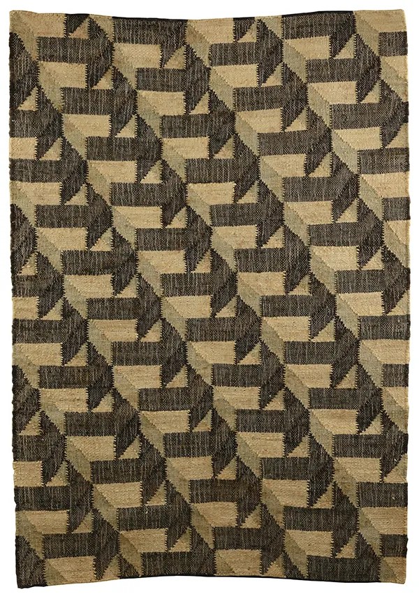 WOOL ΧΑΛΙ ΓΙΟΥΤΑ ΦΥΣΙΚΟ ΜΑΥΡΟ 120x180 - 015129