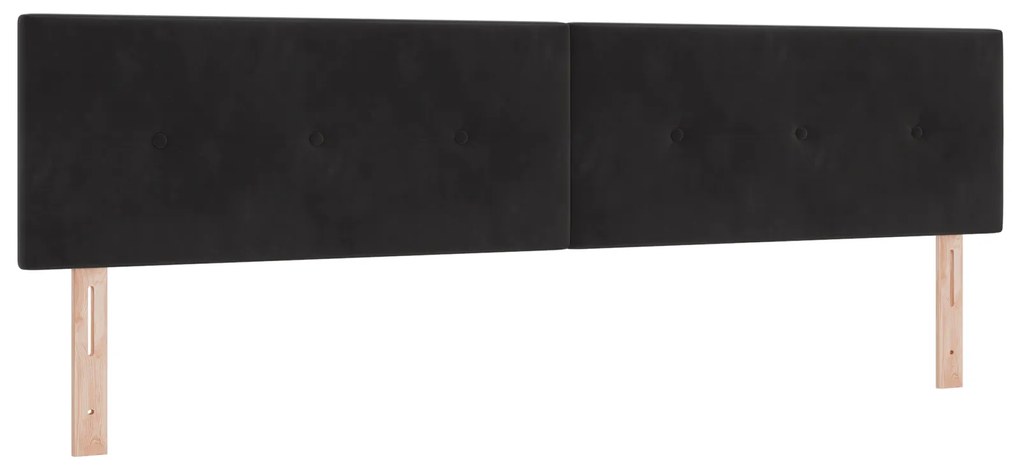 vidaXL LED Κεφαλάρι με Κουμπιά Μαύρο 100 εκ Βελούδο
