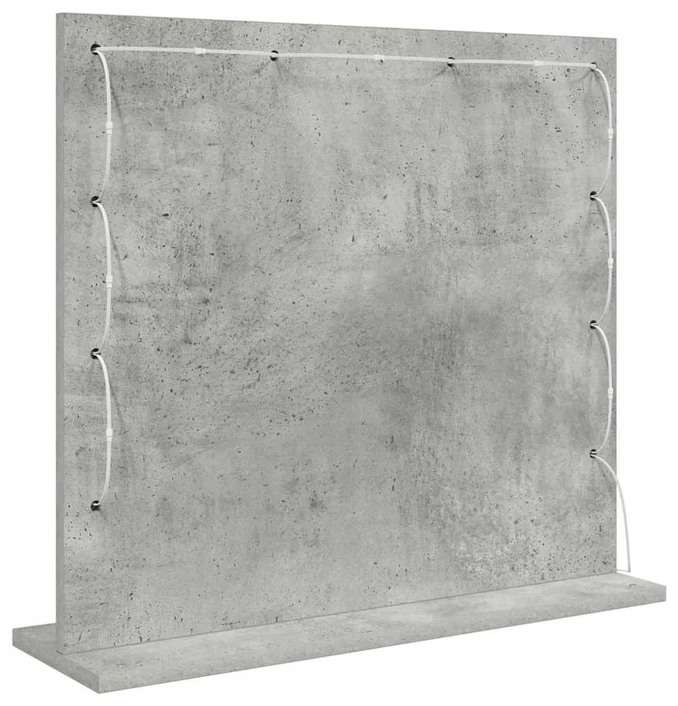 vidaXL Καθρέφτης Vanity με LED Φώτα Γκρι Σκυρόδεμα 60x55x18 εκ.
