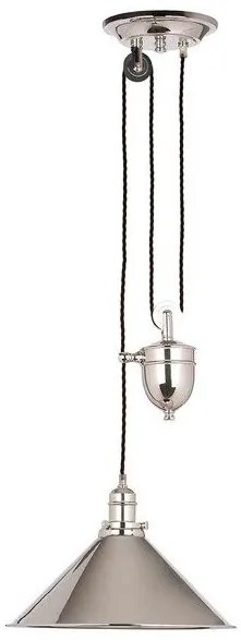 Κρεμαστό Φωτιστικό Οροφής 1xE27 Τροχαλία Provence Elstead Lighting-PV-P-PN-Νίκελ Ματ PV-P-PN