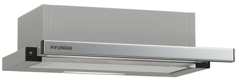 Hyundai HHD21-TL7060X Συρόμενος Απορροφητήρας με πλάτος 60cm και απορροφητική ισχύ 450 m³/h - Inox / Silver