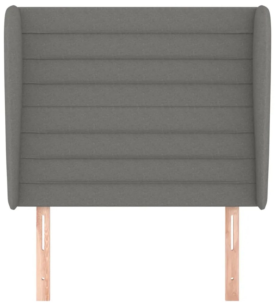 vidaXL Κεφαλάρι με Πτερύγια Σκούρο Γκρι 93 x 23 x 118/128εκ.Υφασμάτινο