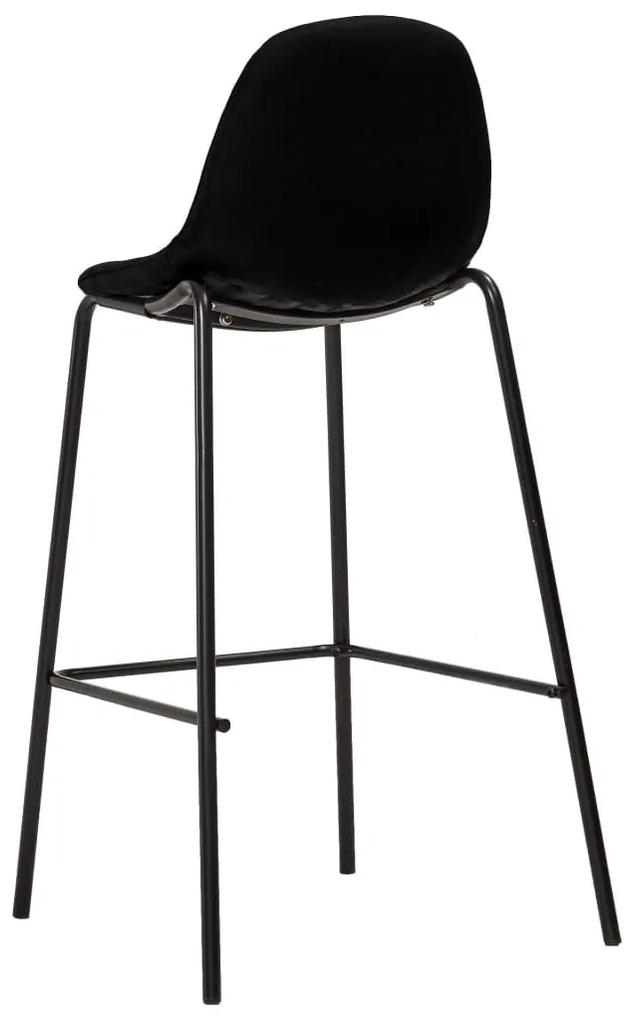 Καρέκλες Μπαρ 4 τεμ. Μαύρες Υφασμάτινες - Μαύρο