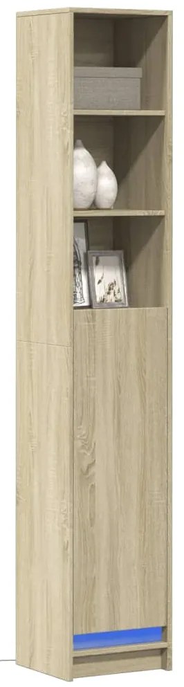 vidaXL Ντουλάπι με Φώτα LED Sonoma Δρυς 36x32,5x200 εκ. Επεξ. Ξύλο