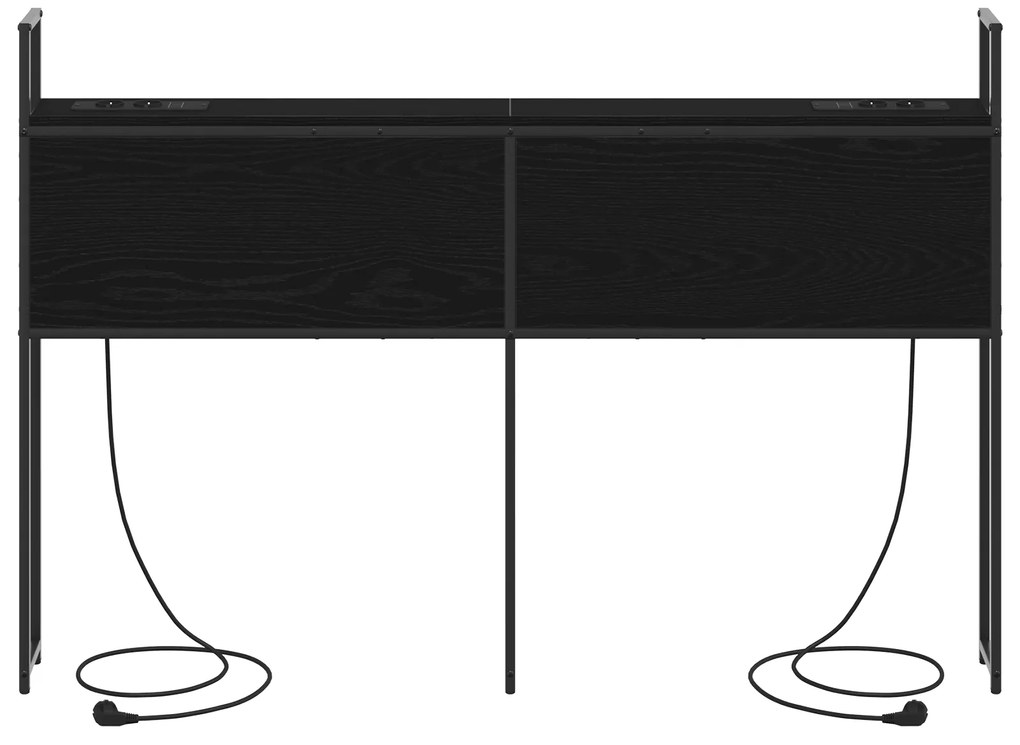 vidaXL Κεφαλάρι Αποθήκης Μαύρη δρυς 135 cm Επεξεργασμένο ξύλο