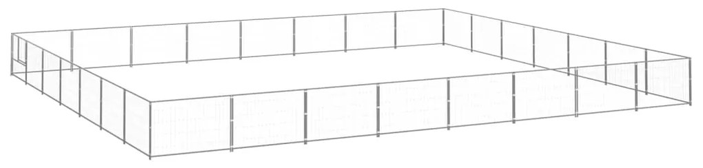 vidaXL Σπιτάκι Σκύλου Ασημί 56 μ² Ατσάλινο