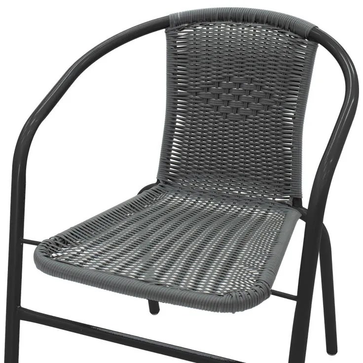 Καρέκλα - Πολυθρόνα Obbi μαύρο μέταλλο-pe γκρι 54x56x73 εκ. 53x59x72 εκ.