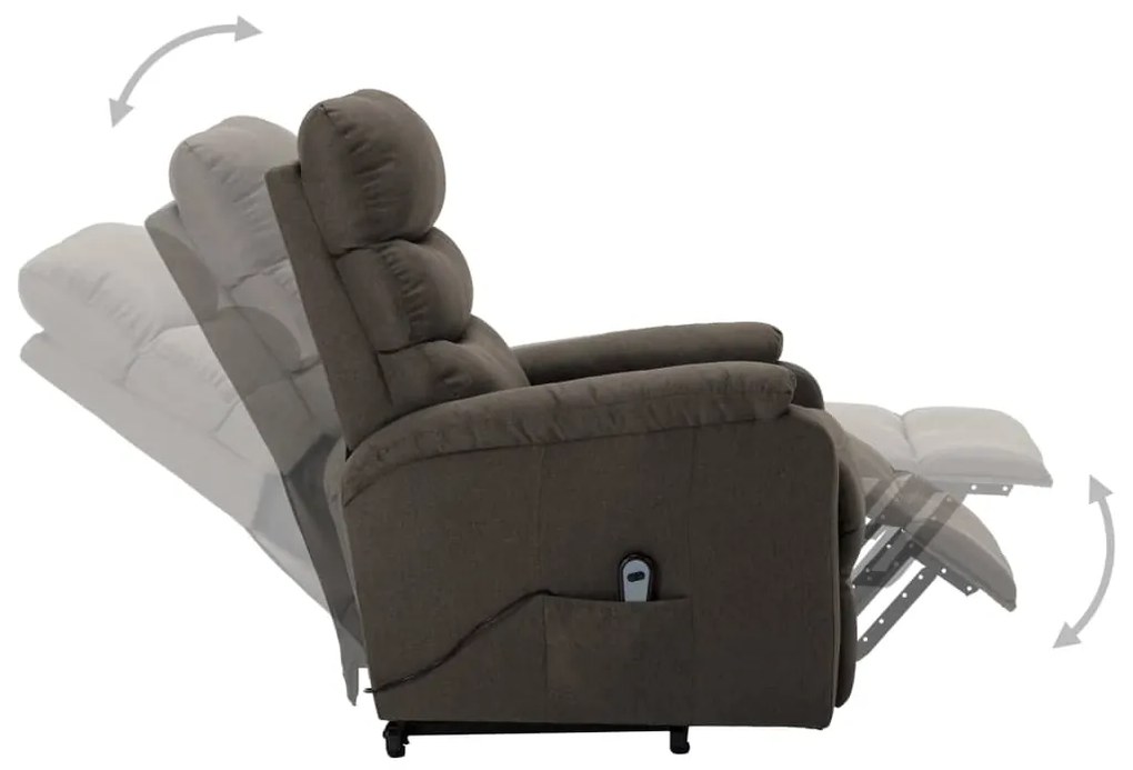 vidaXL Πολυθρόνα με Ανύψωση Taupe Υφασμάτινη