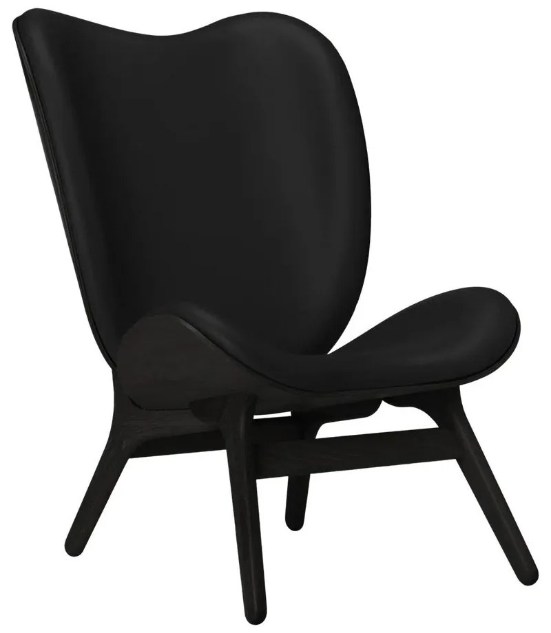 Πολυθρόνα A Conversation Piece Tall Hope Leather 5104C5577-12 73x93x106cm Black Oak Black