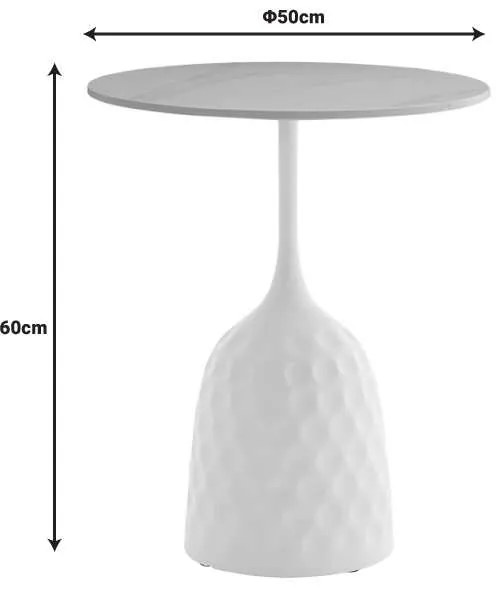 Βοηθητικό τραπέζι Kousien Inart μαύρο sintered stone Φ50x60εκ
