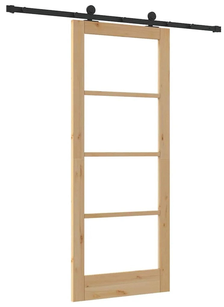 vidaXL Συρόμενη Πόρτα ORKDAL Καφέ 83 x 202 εκ. Ξύλο και μέταλλο