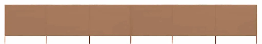 vidaXL Προστατευτικό Αέρα με 6 Πάνελ Taupe 800 x 120 εκ. Υφασμάτινο