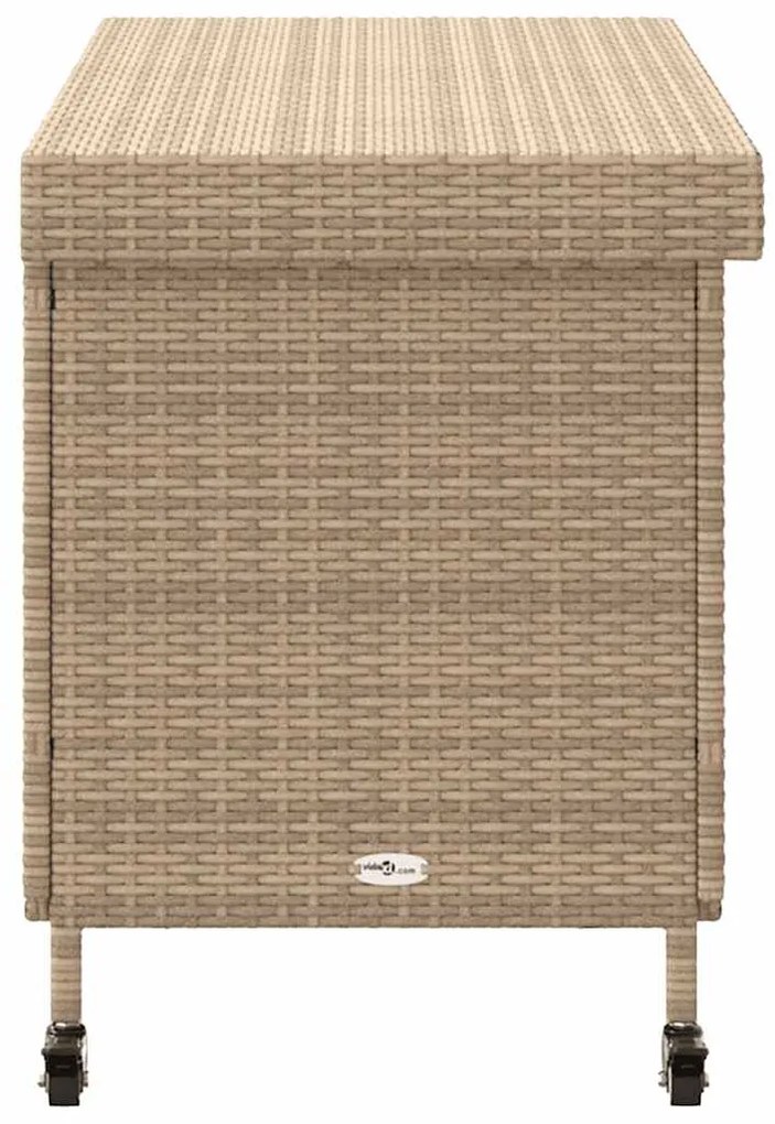 vidaXL Κουτί Αποθήκευσης Κήπου με Ρόδες 110x55x73 εκ. Συνθετικό Ρατάν