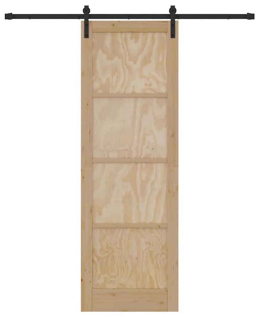 vidaXL Συρόμενη Πόρτα Φυσικό και μαύρο 78 x 232 cm