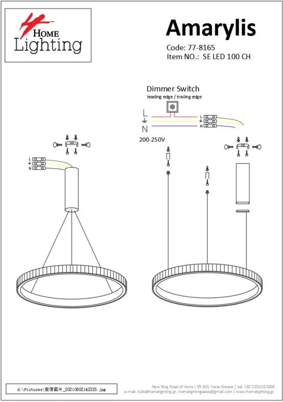 SE LED 100 AMARYLIS PENDANT CHROME Γ5