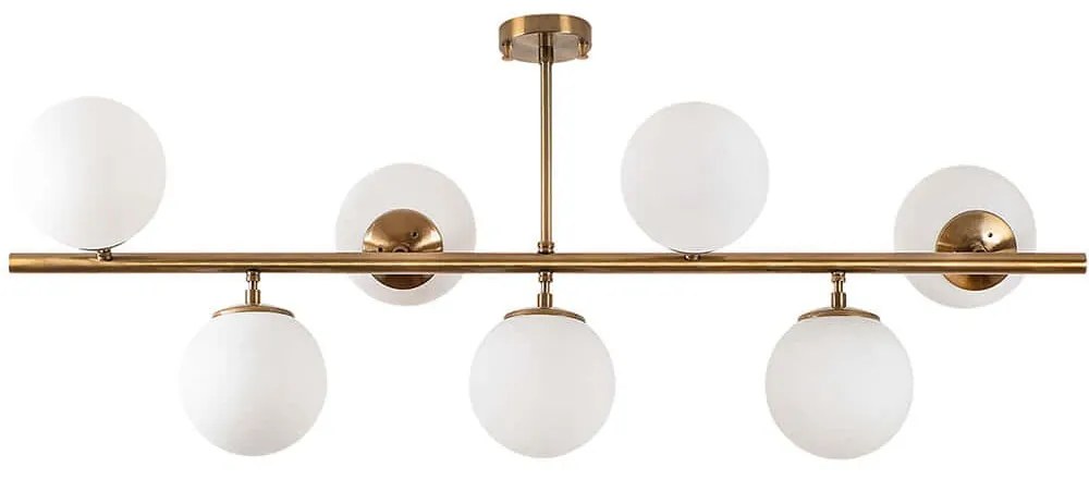 Φωτιστικό Οροφής - Πλαφονιέρα Fazli 942FLG1220 113x40x46cm 7xE14 40W Gold-White Opviq