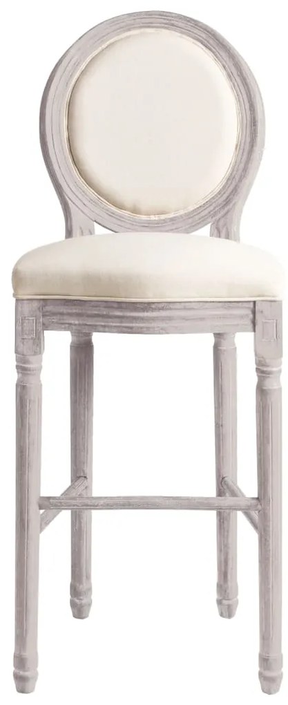 vidaXL Σκαμπό Μπαρ 2 τεμ. Λευκά από Λινό Ύφασμα