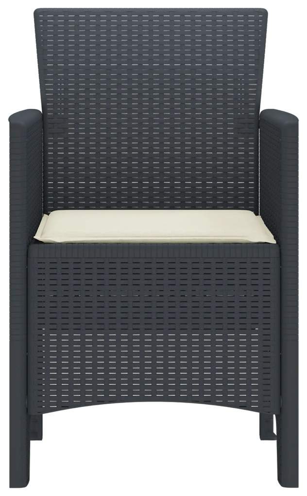 vidaXL Καρέκλα Κήπου 2 pcs Ανθρακί 53 x 49 x 85 εκ. PP