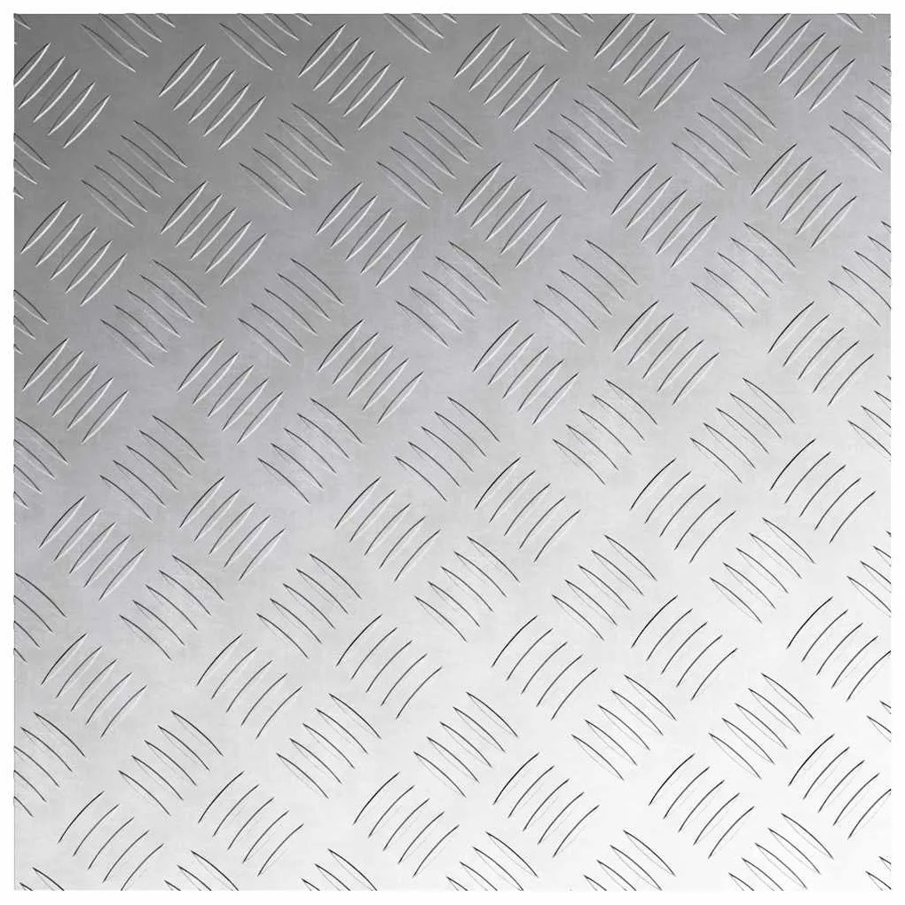 vidaXL Επιφάνειες Καρό 4 pcs Ασημί 50 x 50 cm Αλουμίνιο